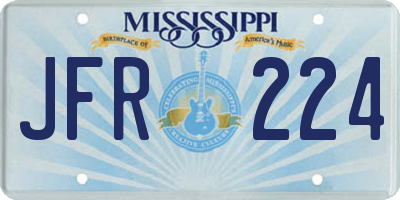 MS license plate JFR224