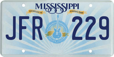 MS license plate JFR229