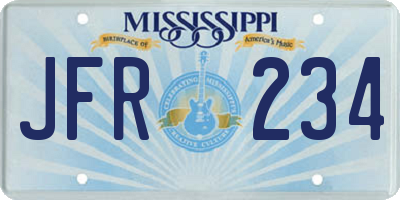 MS license plate JFR234