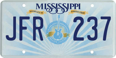 MS license plate JFR237