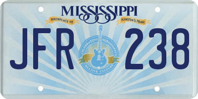 MS license plate JFR238