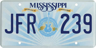 MS license plate JFR239