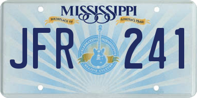 MS license plate JFR241