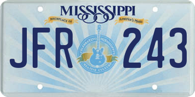 MS license plate JFR243