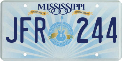 MS license plate JFR244