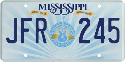 MS license plate JFR245
