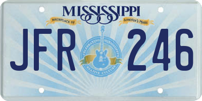MS license plate JFR246