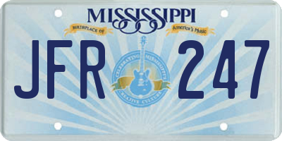 MS license plate JFR247