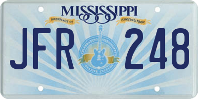 MS license plate JFR248