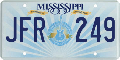 MS license plate JFR249