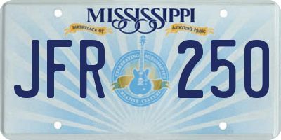 MS license plate JFR250