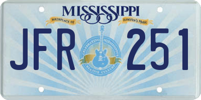 MS license plate JFR251