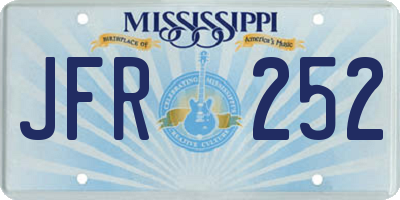 MS license plate JFR252