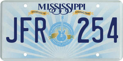 MS license plate JFR254