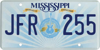 MS license plate JFR255