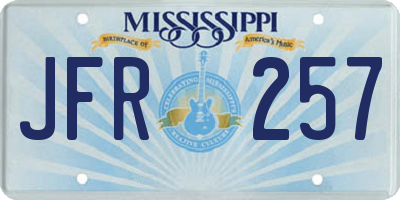MS license plate JFR257