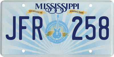 MS license plate JFR258