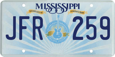 MS license plate JFR259