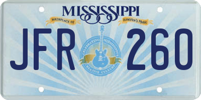 MS license plate JFR260