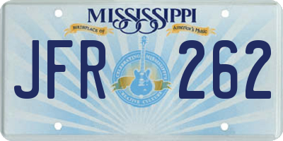 MS license plate JFR262