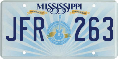 MS license plate JFR263