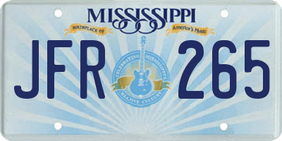 MS license plate JFR265