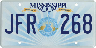 MS license plate JFR268