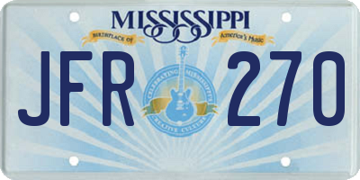 MS license plate JFR270