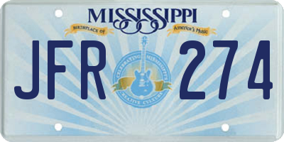 MS license plate JFR274