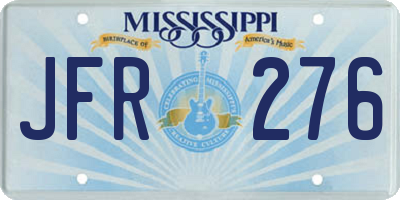 MS license plate JFR276
