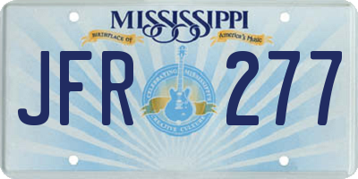 MS license plate JFR277