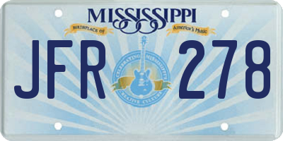 MS license plate JFR278
