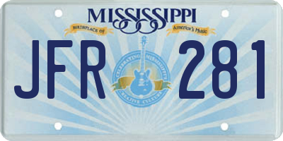 MS license plate JFR281