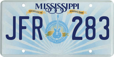 MS license plate JFR283