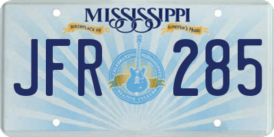MS license plate JFR285