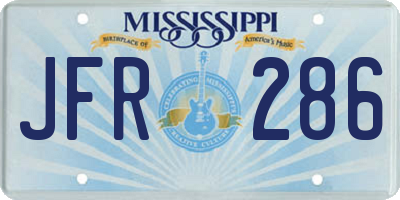 MS license plate JFR286