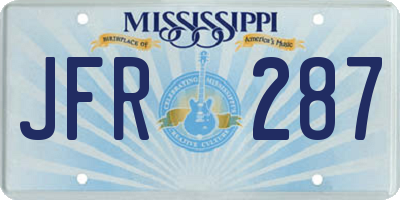 MS license plate JFR287