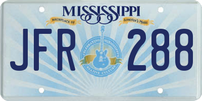MS license plate JFR288