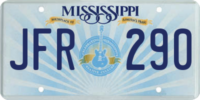 MS license plate JFR290