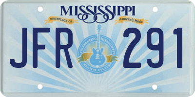 MS license plate JFR291