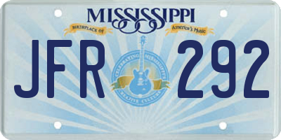 MS license plate JFR292