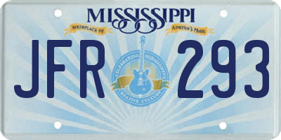 MS license plate JFR293
