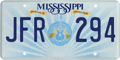 MS license plate JFR294