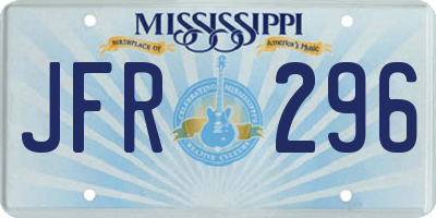 MS license plate JFR296