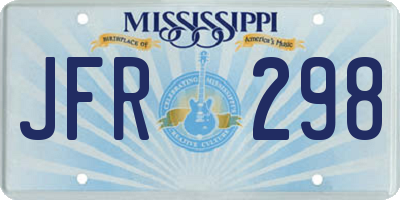 MS license plate JFR298