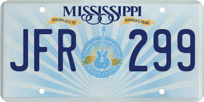 MS license plate JFR299