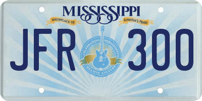 MS license plate JFR300