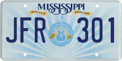 MS license plate JFR301