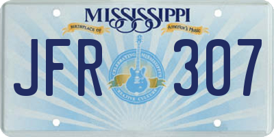 MS license plate JFR307