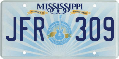 MS license plate JFR309